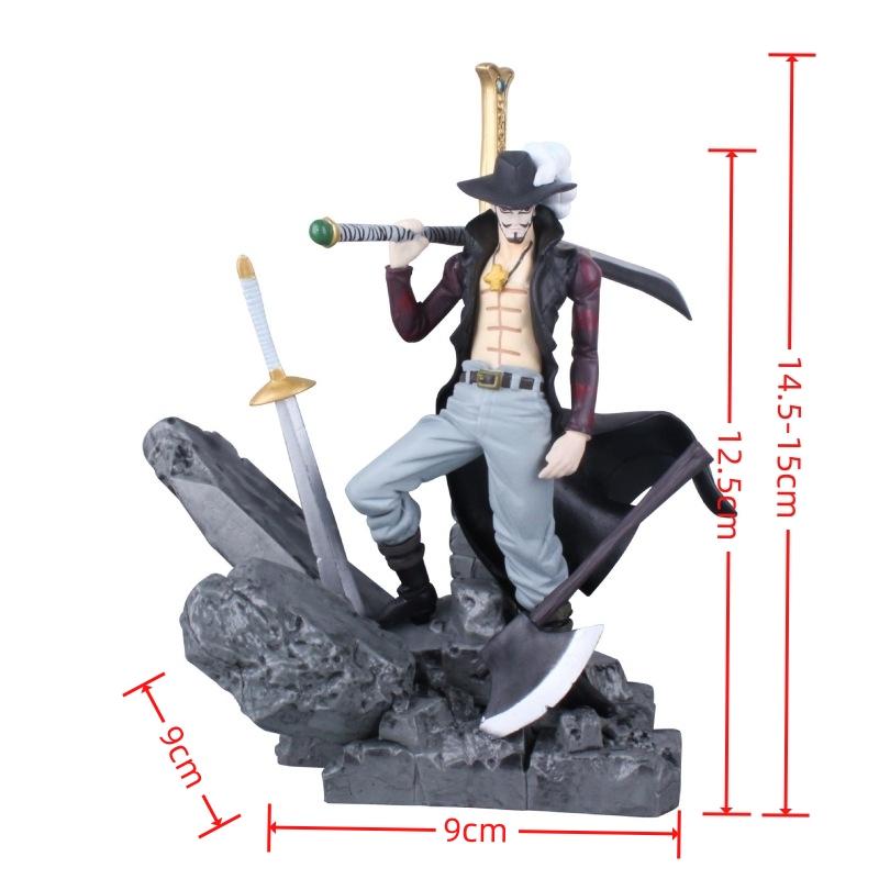 14CM ONE PIECE Anime Figures Dracule Mihawk Top Decisive Battle Action Figure PVC Model Toys Collection Ornaments Doll Fans Gift