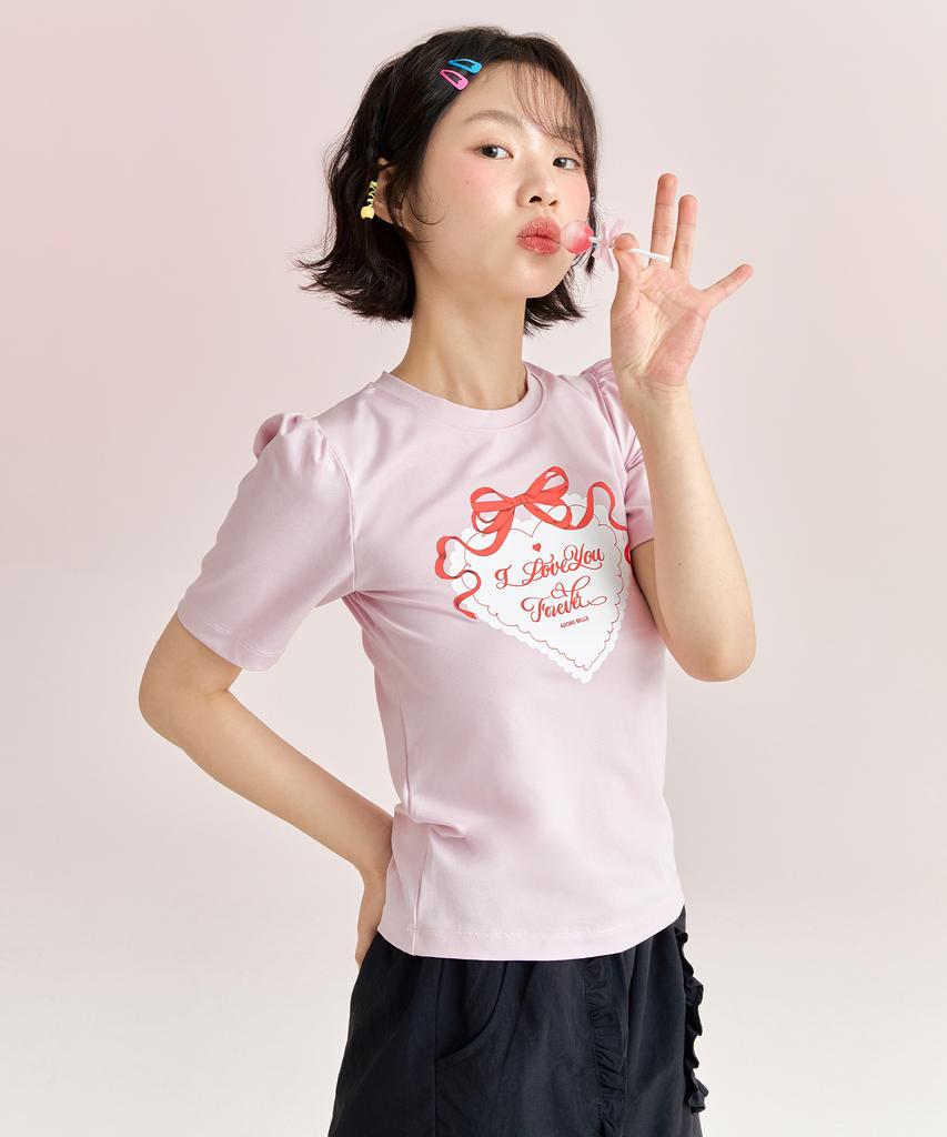 ADOREBELLE Red Heart T-Shirt - Pink
