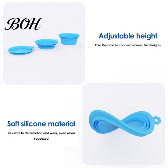 Dog Water Bowl Foldable Bowl, Collapsible Cat with Carabiner, Portable Pet Travel Accessories Silicone for Dogs Cats Camping Paw Shape