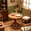 1:12 Scale Dollhouse Miniature Retro Round Table Furniture Model Creative Decor for Kids Dollhouse Play Toy