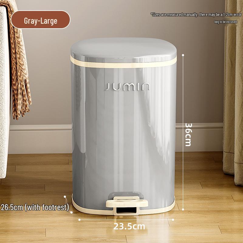 Elegant Large-Capacity Trash Can with Foot Pedal & Lid for Home Use: Kitchen, Living Room, Bedroom, Bathroom, Toilet. Plastic Bin & Paper Basket.