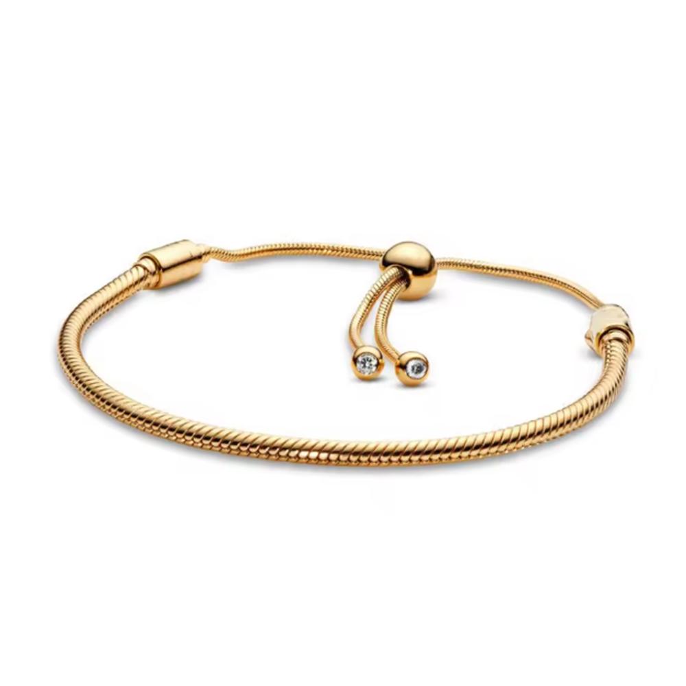 925 Silver Women's Bracelet with Heart T-shaped Buckle and Adjustable Bracelet, Fashionable DIY Jewelry Gift