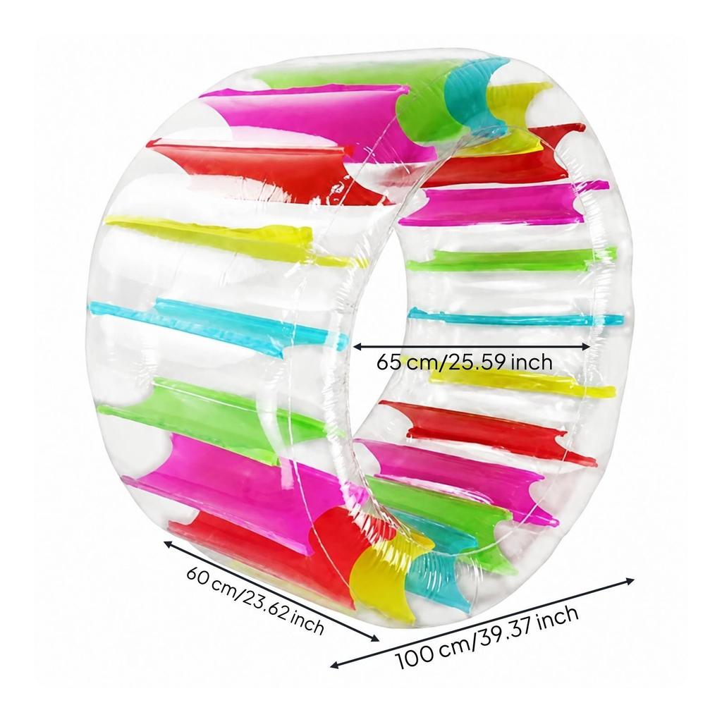 Inflatable Cylinder with Internal Strips Safe Rolling Land