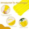 100Pcs Yellow Pipe Cleaners, Creative Craft Pipe Cleaners for Festivals DIY Hand Arts, Craft Supplies for Home DIY Handcraft