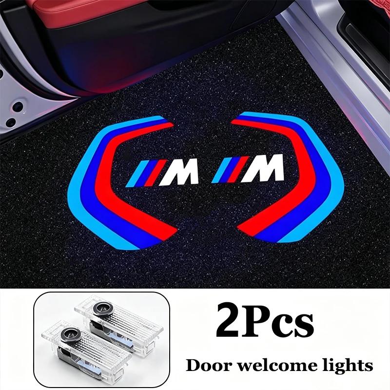 For BMW M 2026 New 2Pcs LED Door Logo Welcome Projector Light & Car Stickers Auto Parts Fit BMW M G80 G06 G07 G42 G14 G15 G16 F82 F20 Vehicle Decor y5
