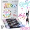 Pack of 12Pcs Assorted Colors Colorful Outline Pens Glitter Pens Set Kids Double Line Outline Pens for Arts and Crafts