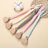 New Baby Pacifier Chain Clips Wood Heart Beech Clips Infant Dummy Holder Teething Chain for Care Soother Chew Toys Shower Gift