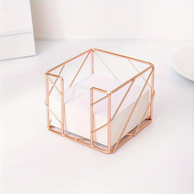 1 шт Полая кованая роза из розового золота Шкатулка для записей Металлическая прочная и нелегко повреждаемая Настольный офисный ящик для хранения 2170₽