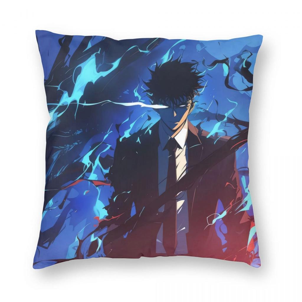 Anime Solo Leveling Pillowcase Printed Fabric Cushion Cover Decoration Throw Pillow Case Cover Seat Square 40X40cm