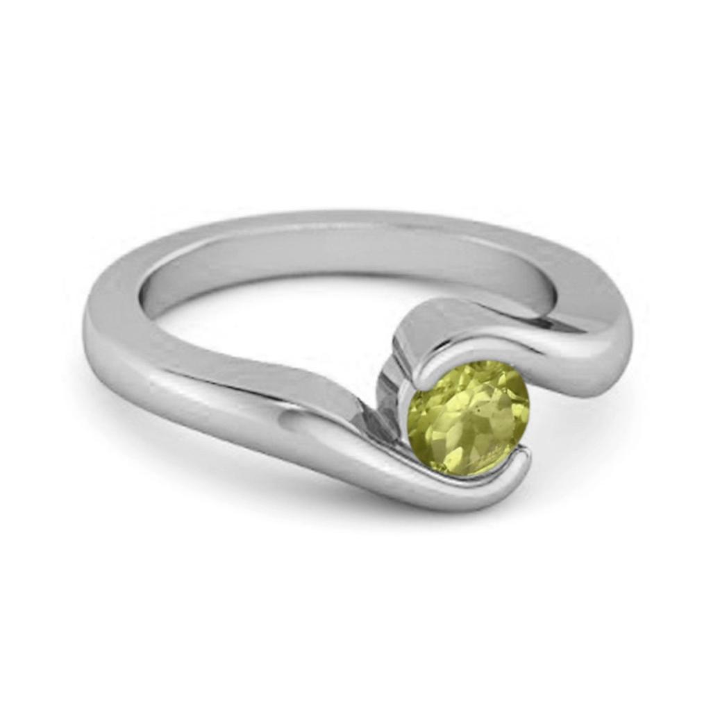 Peridot Modern Bypass Band Ring -925 Sterling Silver