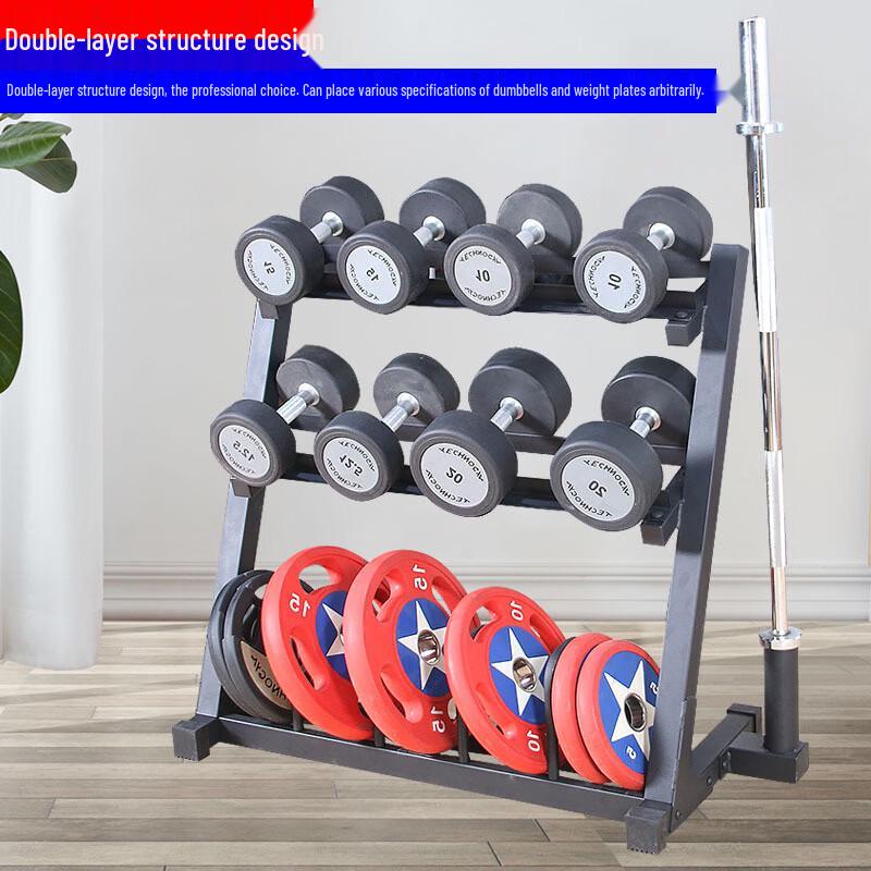 Multi-functional 3-Tier Dumbbell & Barbell Rack