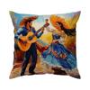 Mexican Dancer Folk Art Pillowcase Printed Polyester 45X45Cm Throw Pillowcover Decorative Sofa Cushion Pillowslip Home Decor