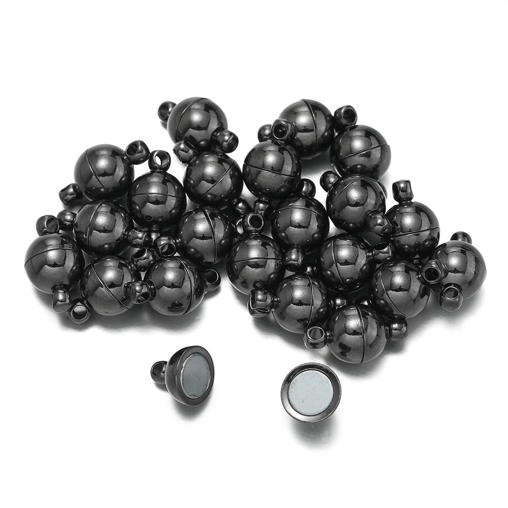 10pair/Lot 6/8/10mm Round Magnetic Connectors Clasps Magnet Charms End Cap for DIY Jewelry Making Couple Bracelet Necklace