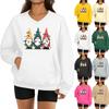 Women's Fashionable Christmas Print Long-sleeved V-neck Sweatshirt