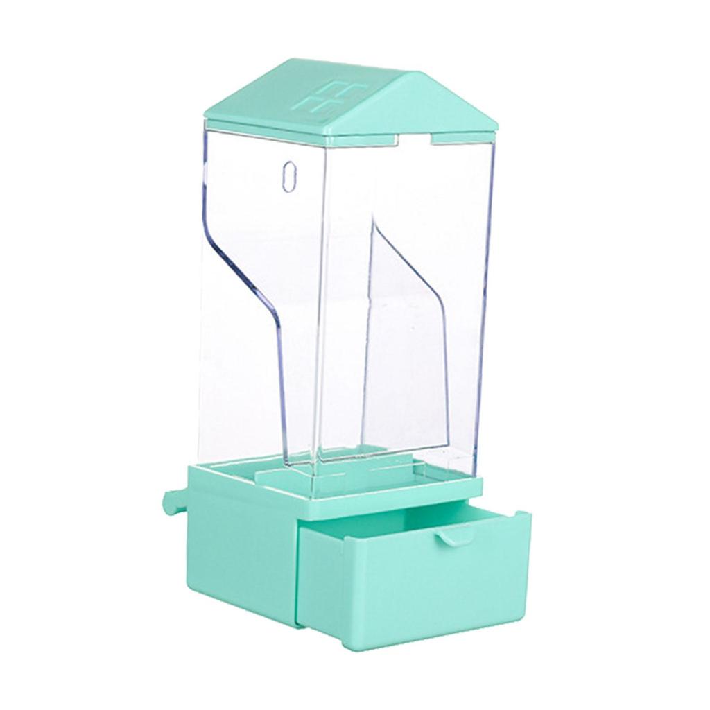 Parrot Cage Automatic Feeder Transparent Food Dispenser with Anti Waste Tray for Pigeon Canary and Finch