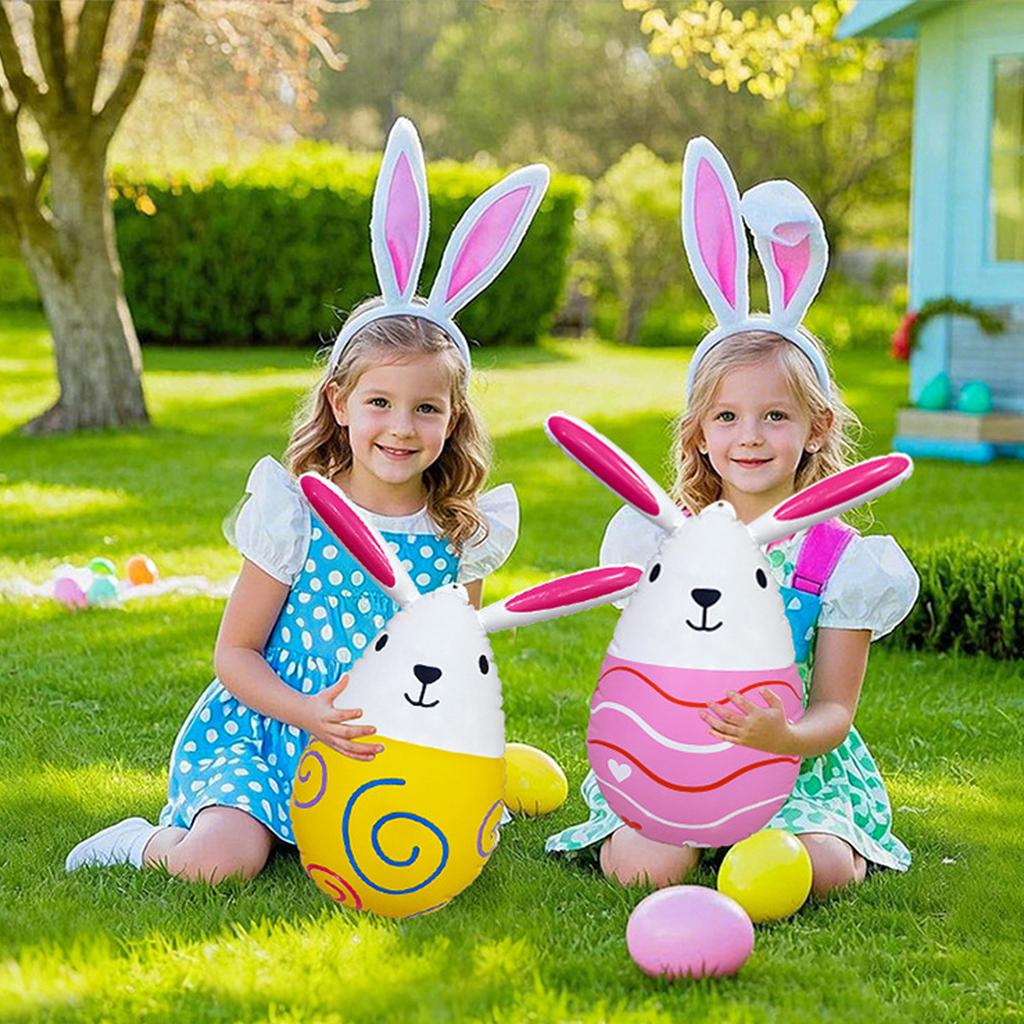 PVC Inflatable Easter Hare Festival Decoration for Garden Yard Tabletop Ceiling Easter Celebration Indoor and Outdoor