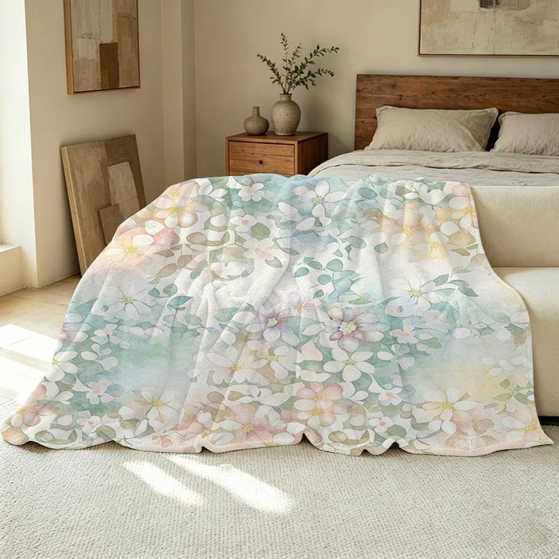 All-Season Flannel Blanket - Thick Warm, Soft & Skin-Friendly, Cozy for Home, Living Room, Bedroom, Sofa, Guest Single Use, Christmas & Halloween