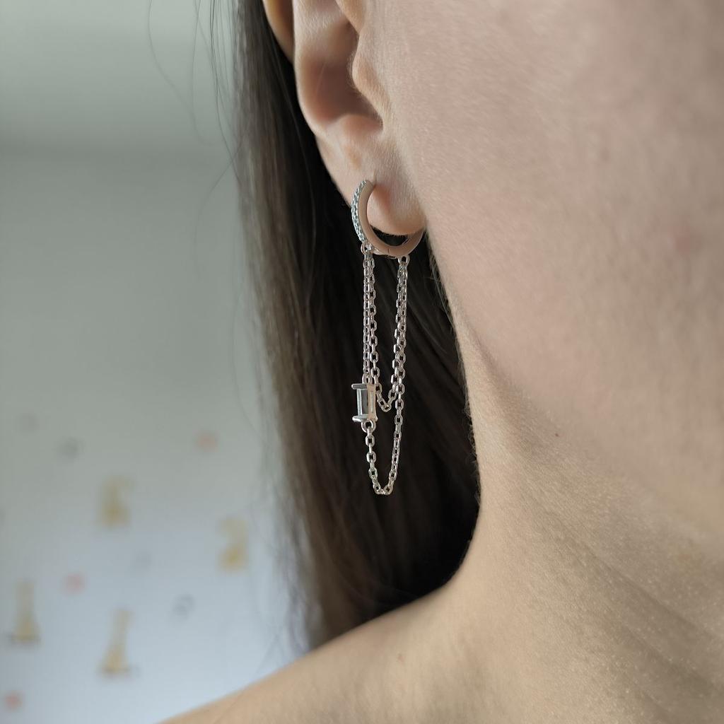 Silver Earrings with Cubic Zirkonia (2193449)
