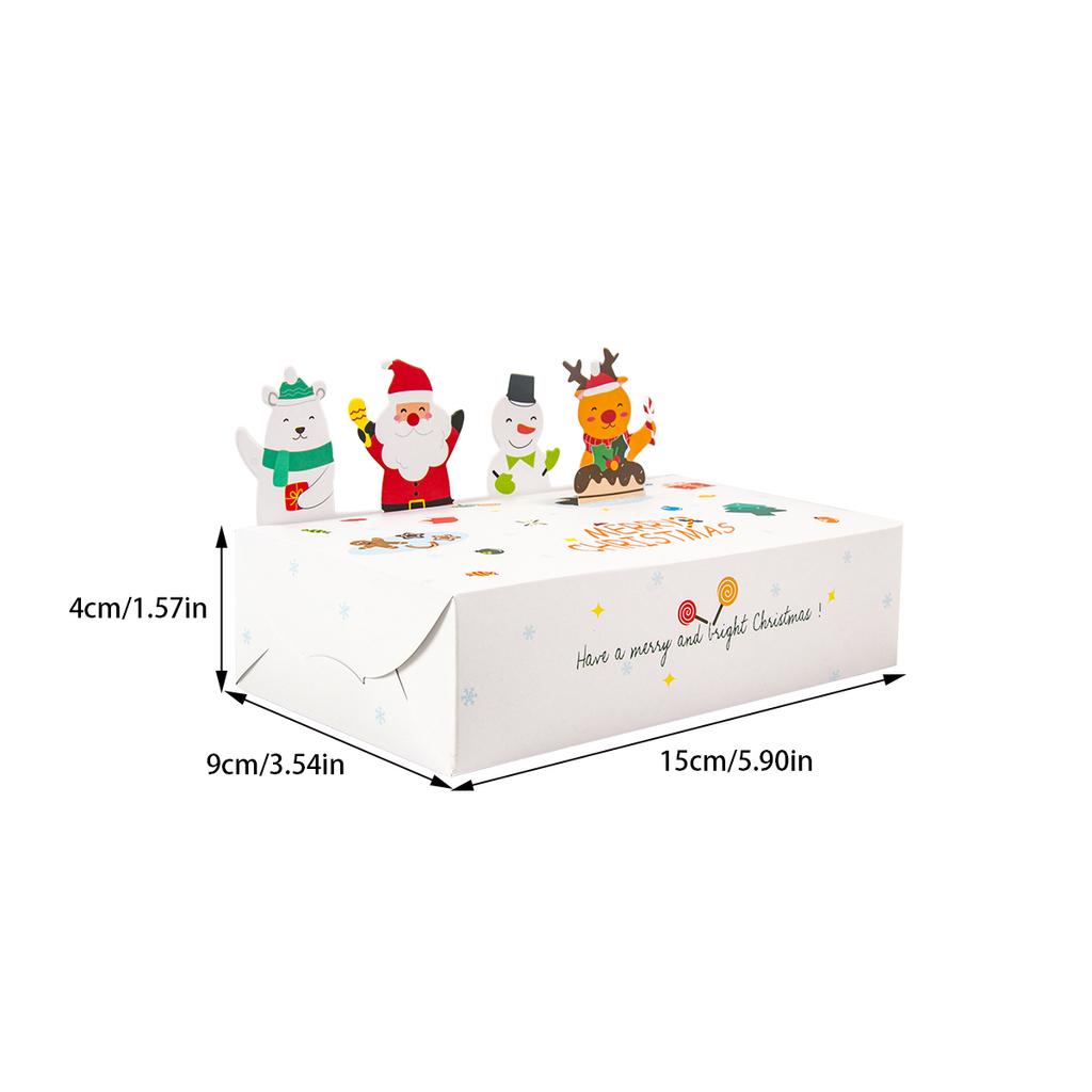 10pcs Merry Christmas Kraft Paper Candy Box Cartoon Cookie Gift Box Packaging Bag 2025 Christmas Party Decoration Xmas Navidad