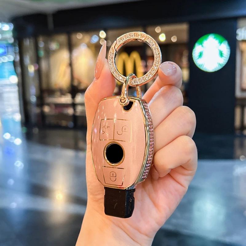 Keycase for Mercedes Benz C E A B S Class GLE GLA GLB GLC GLS AMG Car key bag exquisite durable car interior car accessories