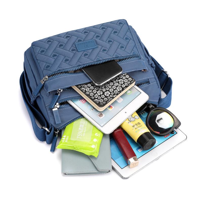 Damska wielokomorowa torba na ramię Kreatywna torba z haftem diamentowym Torba o dużej pojemności Wodoodporna nylonowa torba