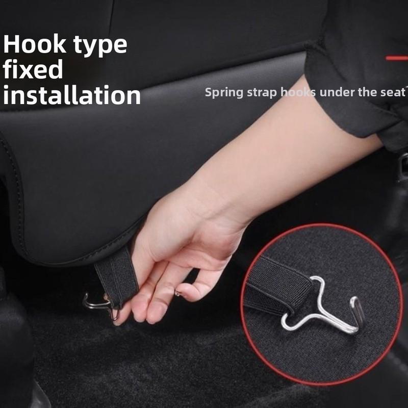 For Tesla Model 3 Y 2Pcs Seat Back Anti Kick Pad Leather Wear-Resistant Anti-Dirty Seat Backrest Protective Mat Car Accessories