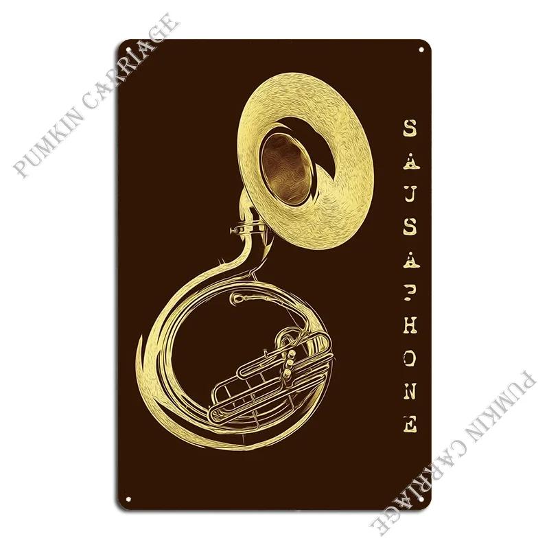 Sousaphone Metal Sign Wall Mural Club Character Cinema Funny Tin Sign Poster 20x30cm（7.8x11.8inch）