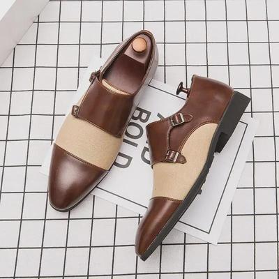 Autumn Retro British Leather Monk Strap Shoes – Men's Formal and Business Casual Footwear