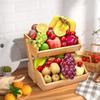 Yousheng Wooden Fruit Basket Storage Rack Stackable Kitchen Organizer for Fruits Vegetables Snacks Space-Saving Multipurpose Shelf And Spice Rack