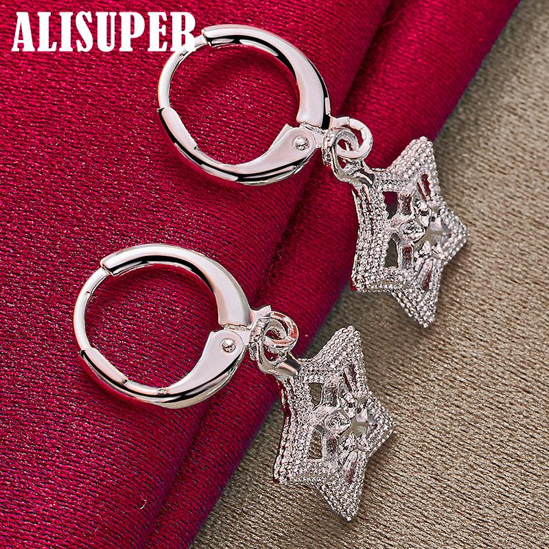 925 Sterling sølv Star Drop øredobber smykker