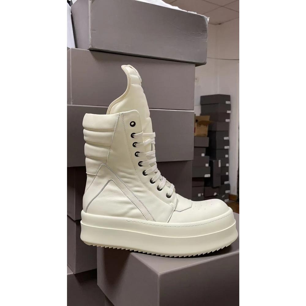 

Мужские высокие кроссовки на платформе, женские кроссовки, кожаные на шнуровке, готические каблуки, роскошные, винтажные, трендовые, дизайнерские ботинки для мужчин, черные 45