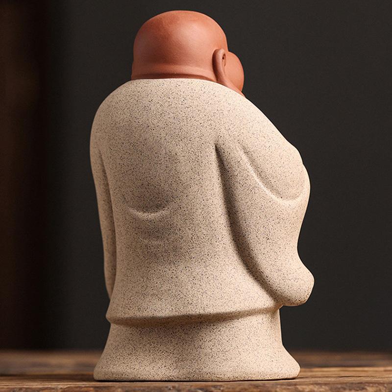 Ceramics LAUGHING BUDDHA Sculptures Figurines Chinese Characteristic Home Living Room Office Table Decoration and Accessories