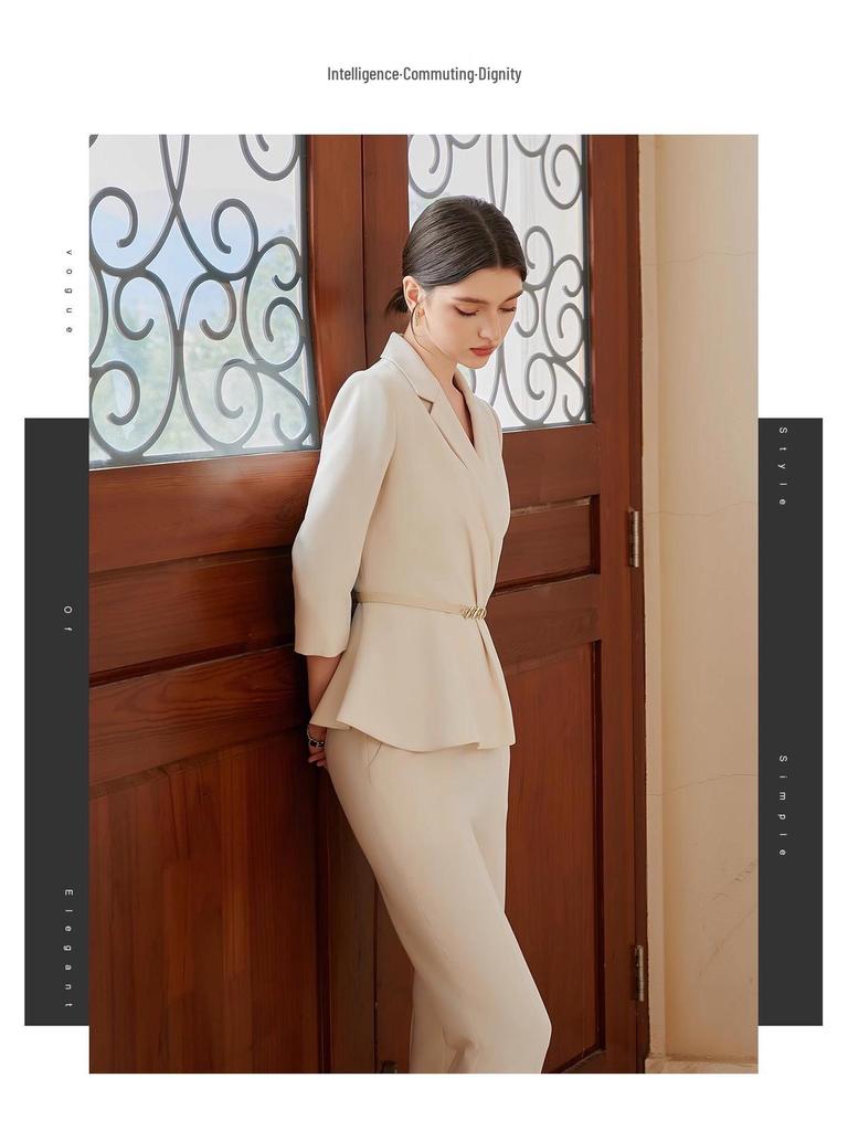 High-End Light-Colored Professional Office Suit for Medical and Beauty Professionals