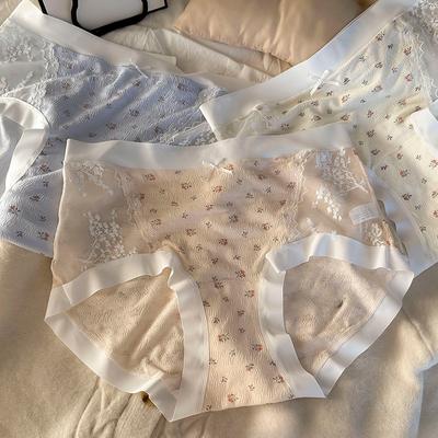 Women's Wear Floral Stitching Mesh Yarn Close To The Skin Without Trace Naked Feeling Waist Bag Hip Underwear