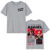 Rapper Anuel AA Real Hasta La Muerte Tour 2025 New Album T Shirts Unisexs Fashion Hip Hop TShirts 100 Cotton Short Sleeve TShirt