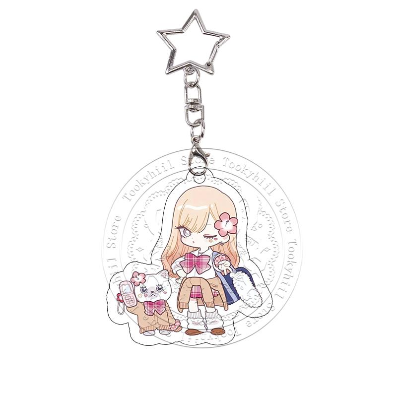 My Dress-Up Darling Acrylic Keychain Cos Props Chibi Cute Anime Charms Marin Kitagawa Keyring Bag Pendant Decoration Cartoon