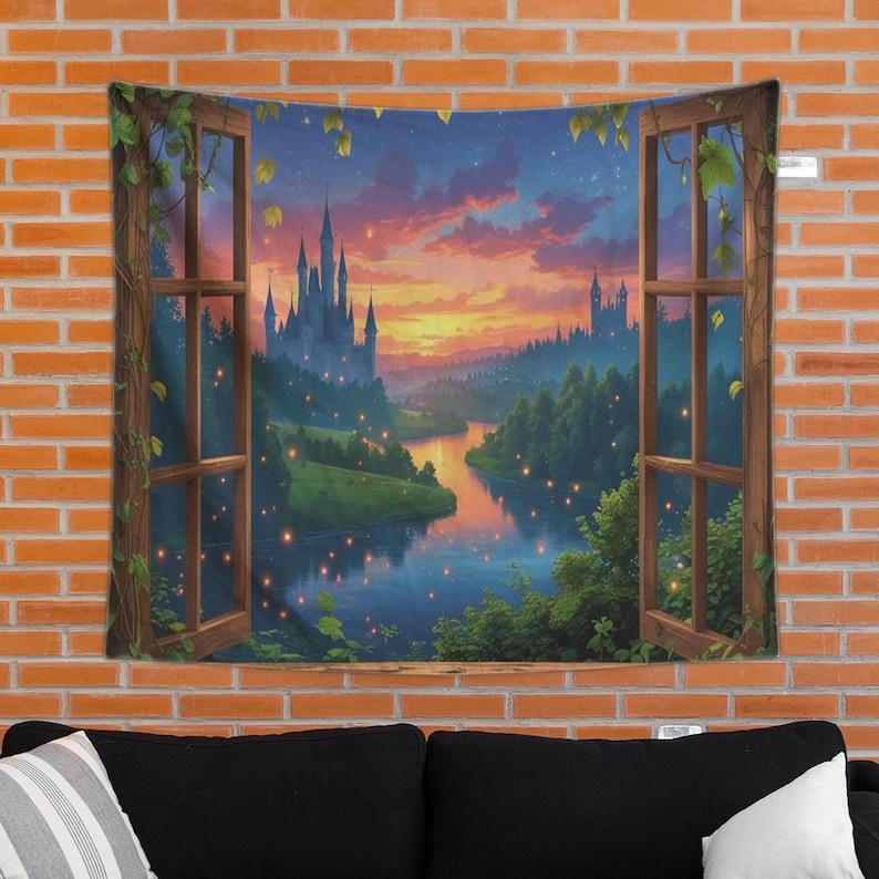 Fairy Tale Castle tapestry 75x100 чёрный