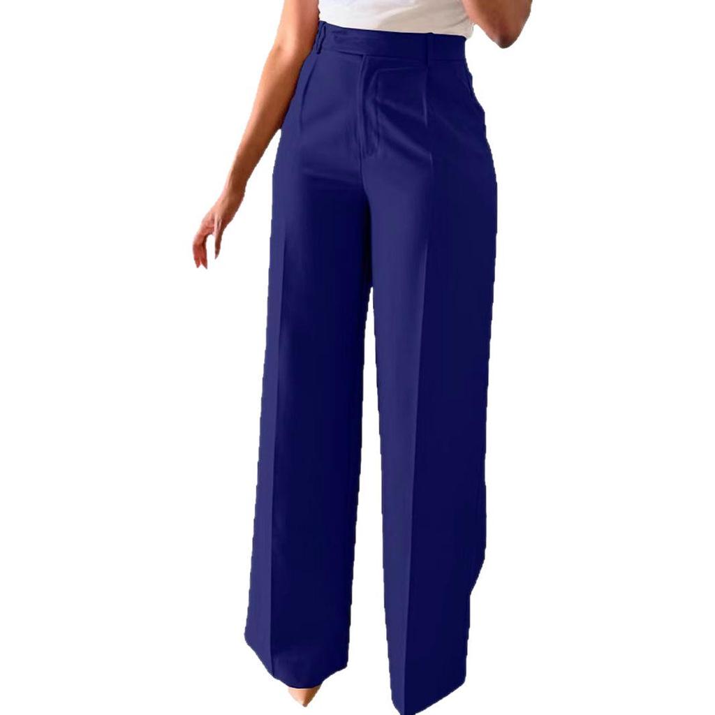 European and American Women's High-Waisted Wide-Leg Commuter Pants