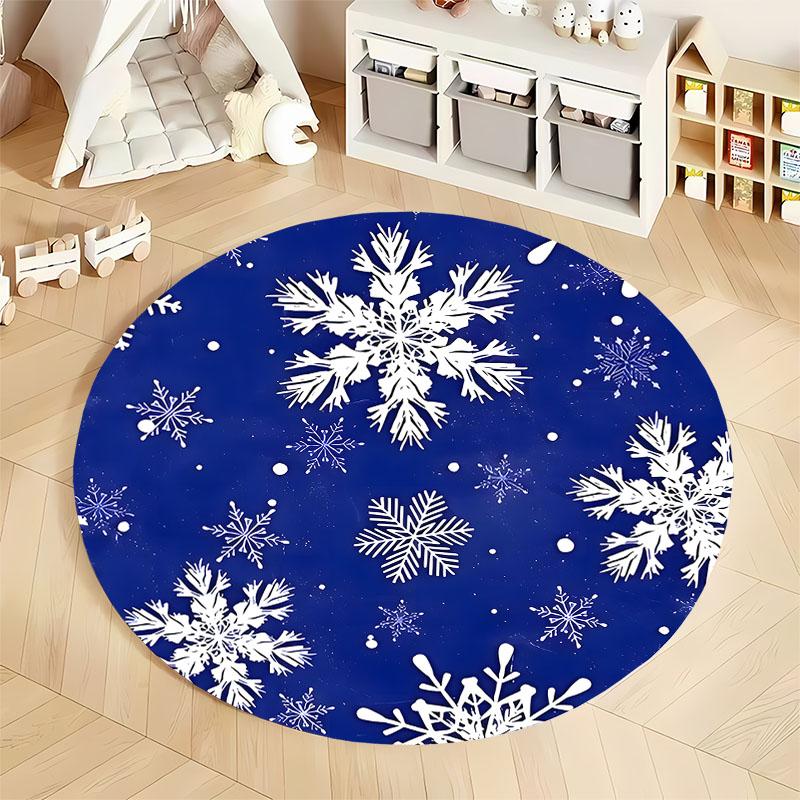 Winterwunderland Schneeflocke Runder Teppich für gemütliche Zuhause runder Teppich für Zuhause Sofa Schlafzimmer, Geschenk