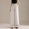 RAIN.CUN Women's Old Money Style Linen Wide-Leg Casual Pants