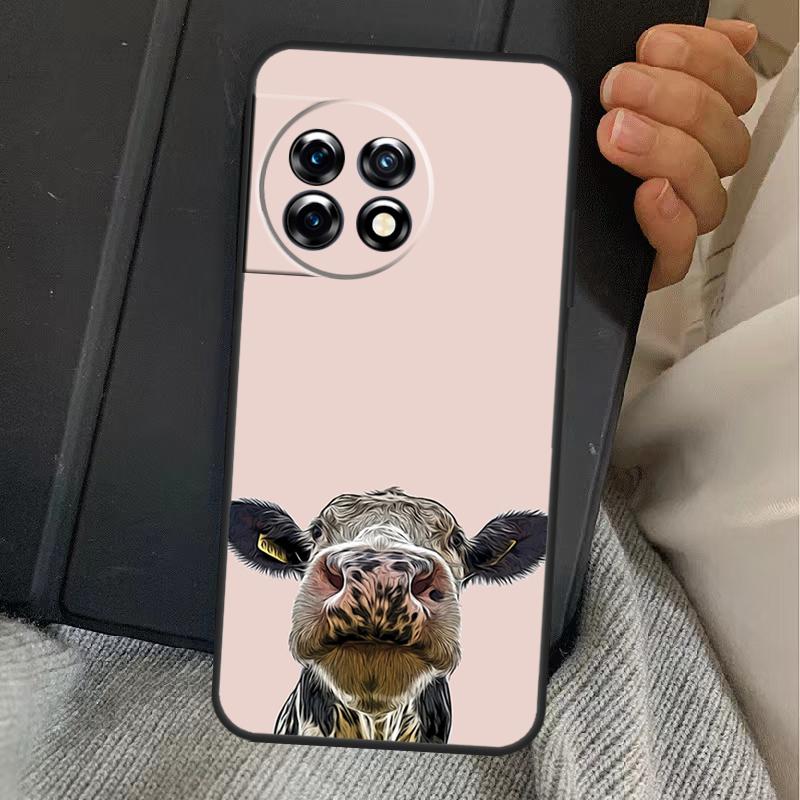 Cute Cow Moo Case For OnePlus 13R 12R 10R 13T 10T 8T 15 13 12 11 Nord CE 4 3 2 Lite N20 N30 Nord 5 Cover