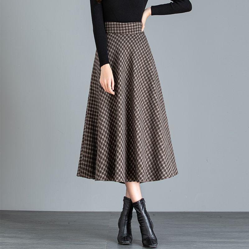 Elegant Midi A-line Skirt - New
