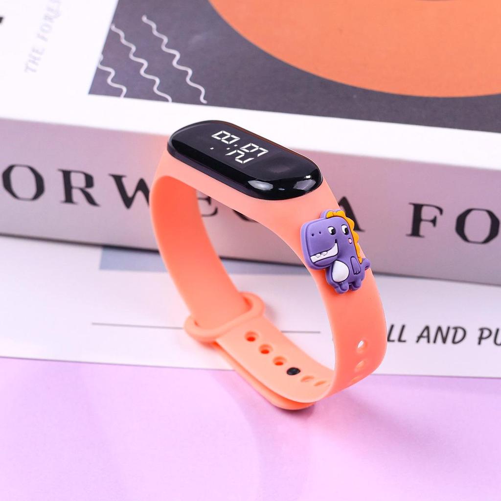Trendy Waterproof LED Cartoon Dinosaur Watch for Primary School Students