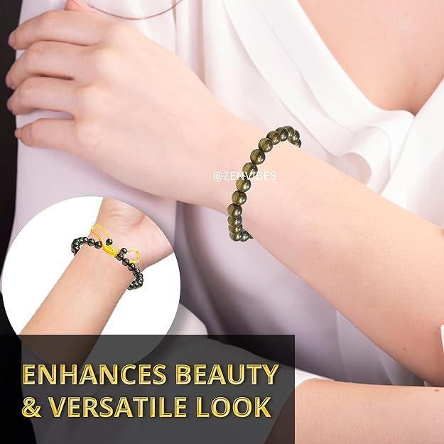 Zenvibes Pyrit-Armband | Rohes Echtheitszertifikat | Zieht Geld an und stärkt das Selbstvertrauen |