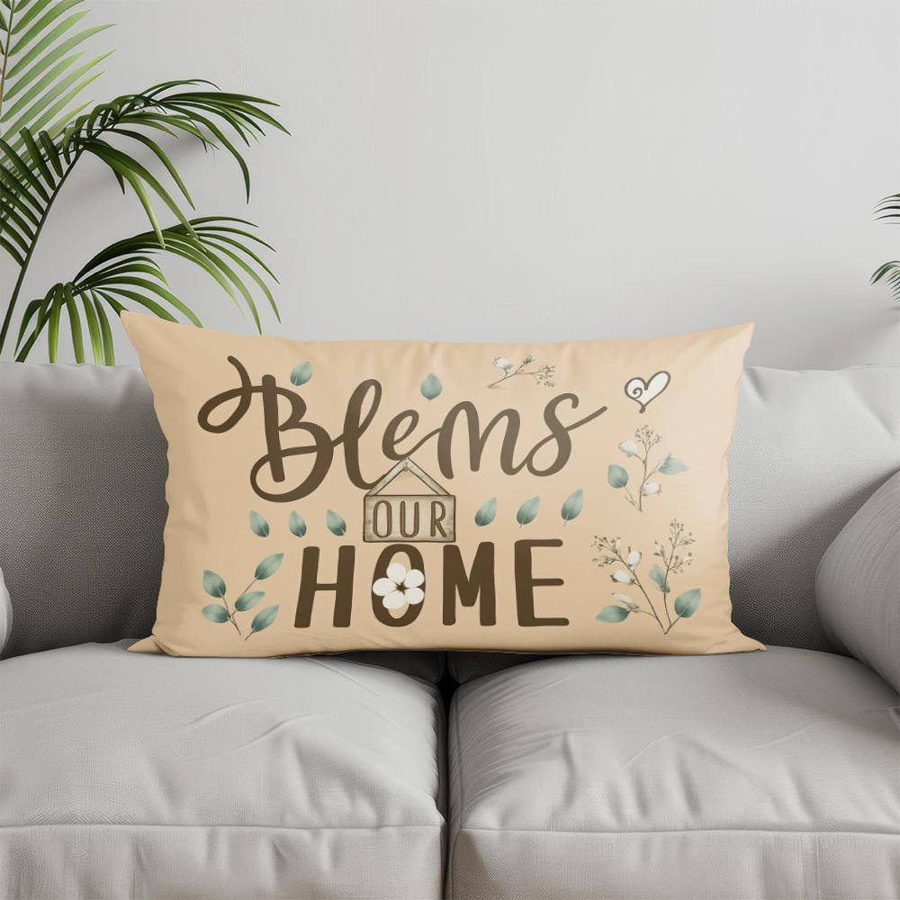 Heimdeko mischt sich Unser Zuhause Florale Kissenhülle Geeignet für Sofa Schlafzimmer Auto Kissenbezug Kissen Rechteckiges Rückenkissen