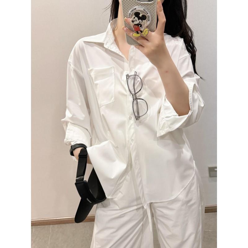 Womens Retro Collar Long Sleeve UV Protection Lightweight Polo Shirt Casual Korean Style Solid Color Top