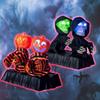 Colorful Light-up Pumpkin And Skeleton Duo Animated Sound Effects Halloween Decor