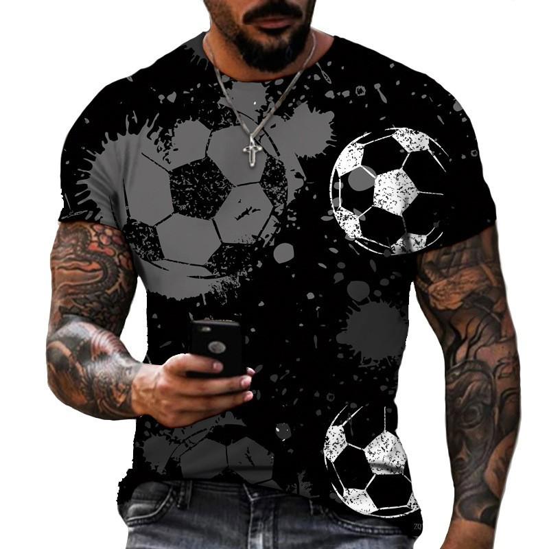 Summer Men s 3D Printed Crew Neck T-Shirt Fashion Versatile Breathable Trend Casual XS