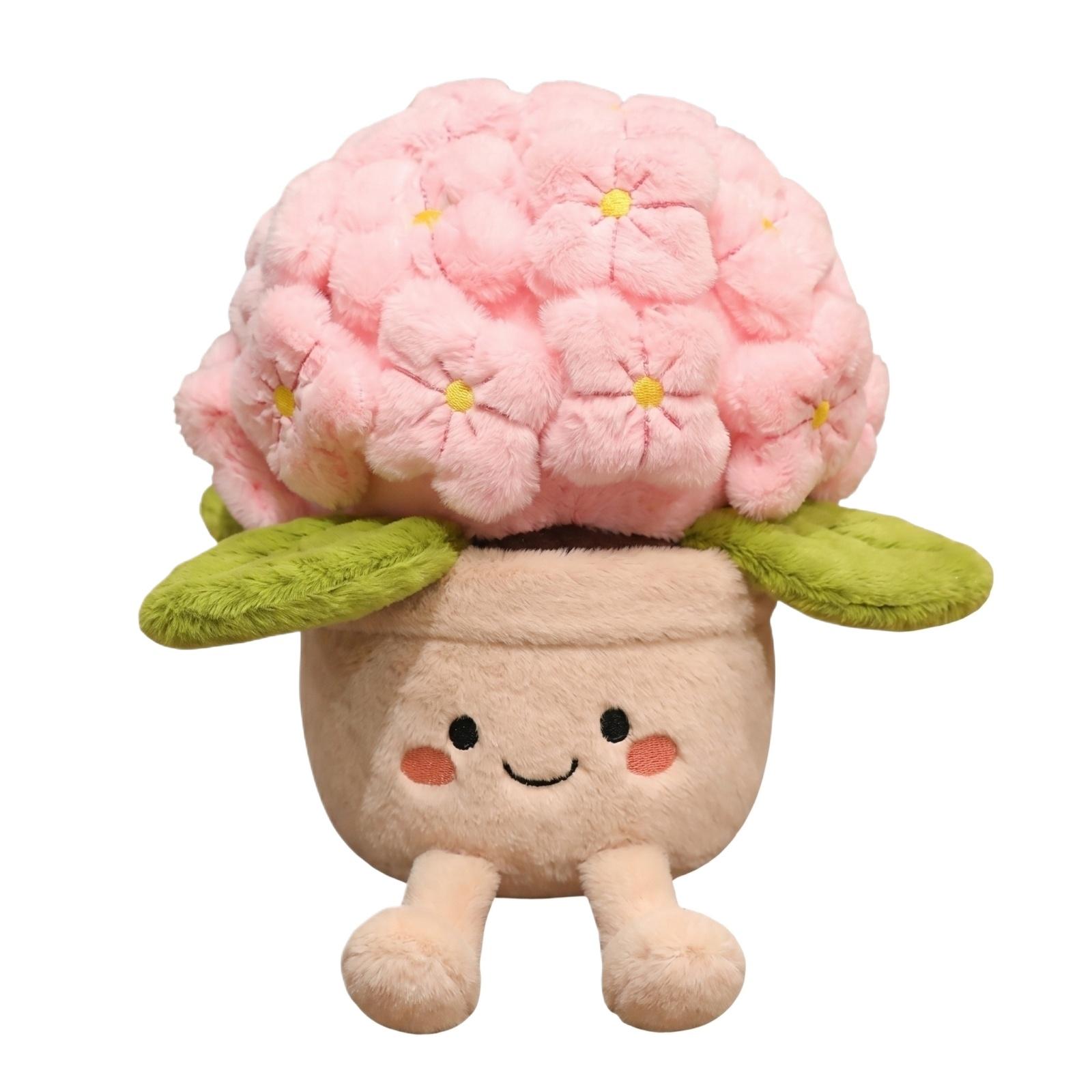 

Plush Stuffed Toy Soft Flower Pot Doll with Embroidered Face and Leaf Details Sitting Design Indoor Decorative Plush Toy Gift One Size розовый