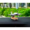 Alloy Solar Airplane Car Diffuser Wooden Base Fragrance Diffuser Energy Rotate Airplane Ornaments for Car Office Home Decor